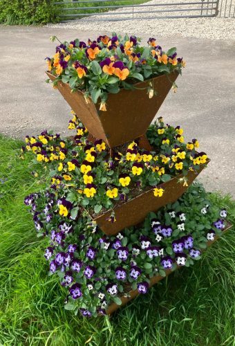 3-laags bloementoren violen 1